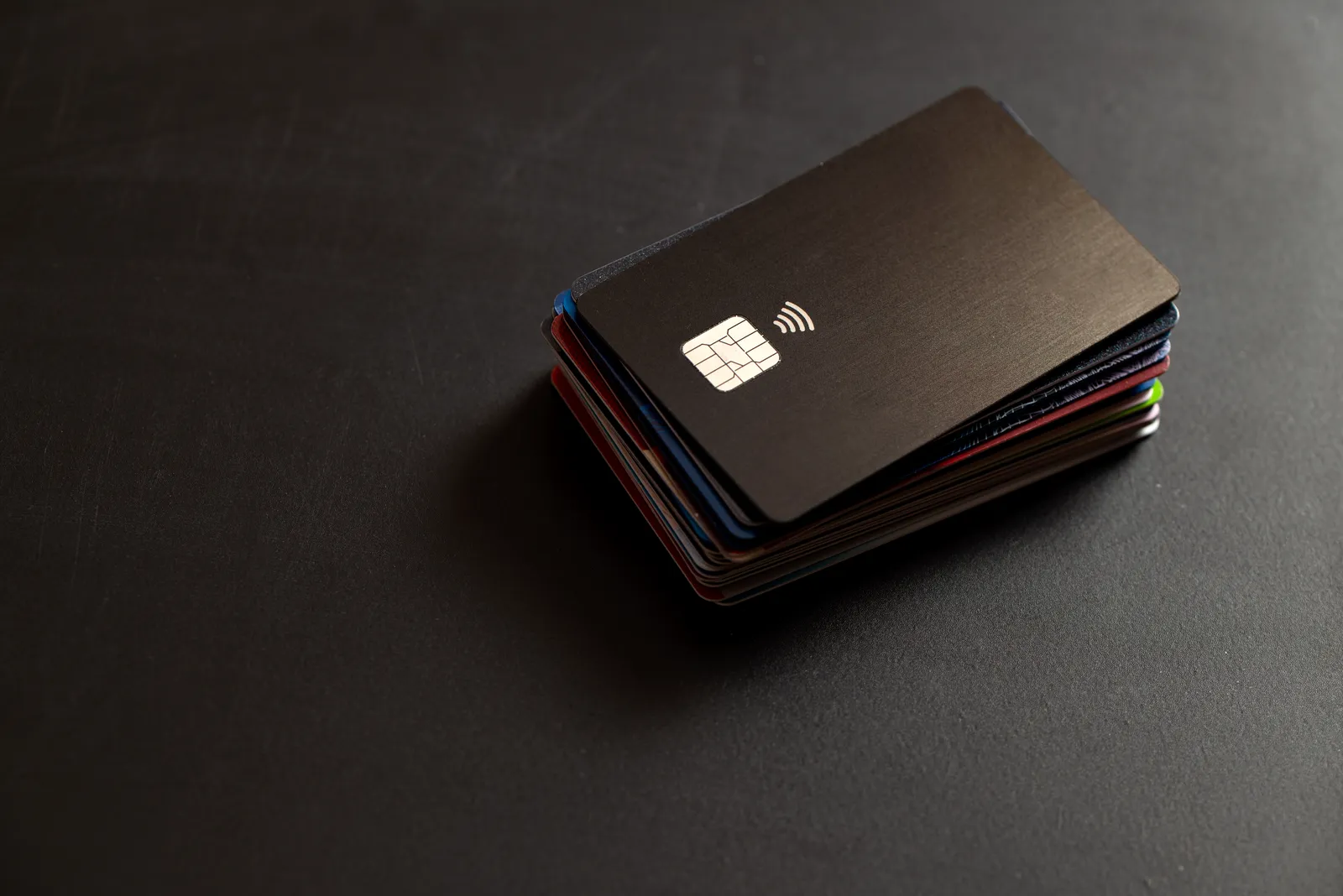 Stack of contactless payment cards